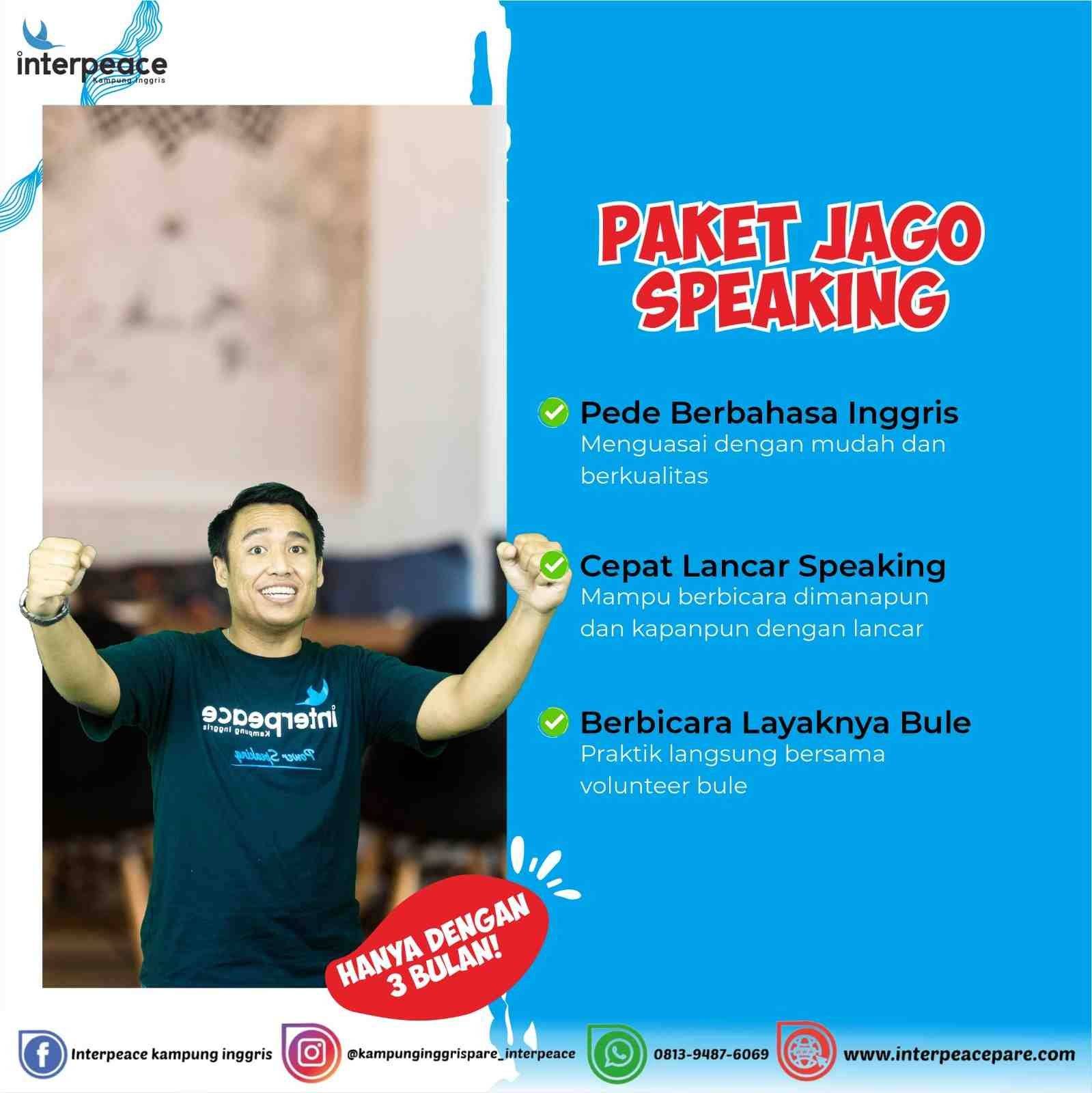 paket jago speaking kampung inggris pare interpeace